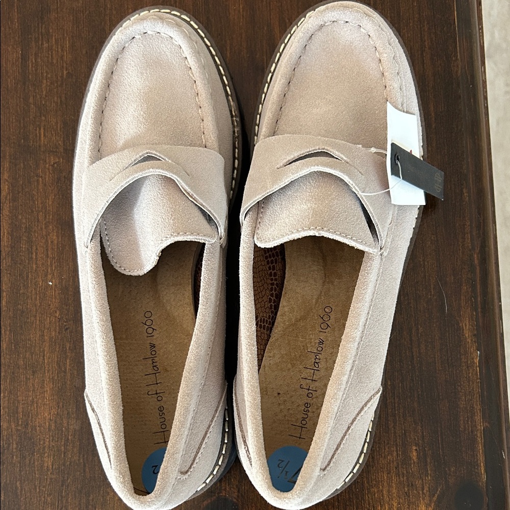 House of Harlow 1960 Taupe Suede Loafers
